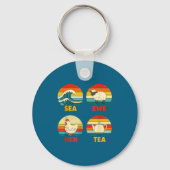 Silly Tea Hen Sea Sunset Quote Ewe Sleutelhanger (Voorkant)