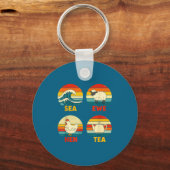 Silly Tea Hen Sea Sunset Quote Ewe Sleutelhanger (Voorkant)