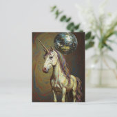Silly unicorn at the disco briefkaart (Staand voorkant)