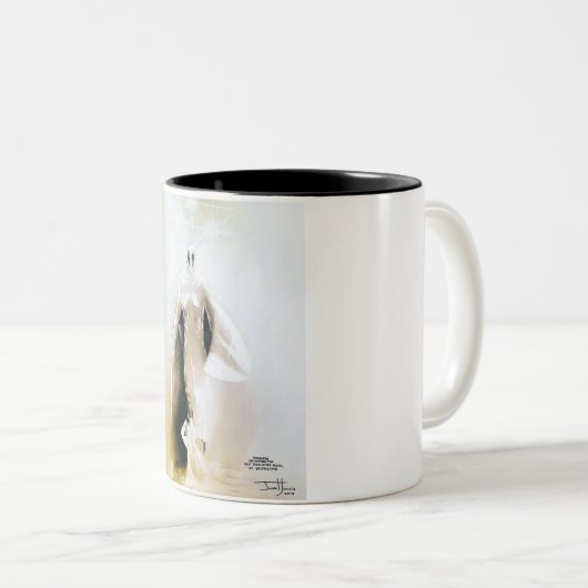 Silmarillion Fingolfin en Morgoth scene Tweekleurige Koffiemok (Voorkant rechts)