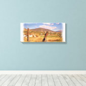 Silniettemin orne Colorado canvas Afdruk (Insitu (Houten vloer))