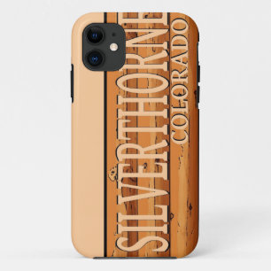 Silniettemin orne Colorado houten logbord iPhone 11 Hoesje