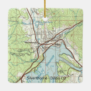 Silniettemin orne Colorado Topo Map Keramisch Ornament