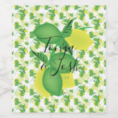 Silo Lemon en Limes Yellow Green Wedding Wijn Etiket (Enkel label)