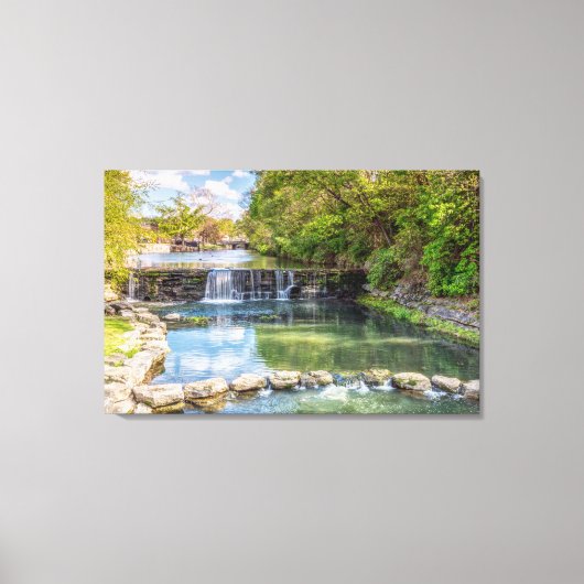 Siloam Springs Sager Creek Waterfall Canvas Afdruk (Voorkant)