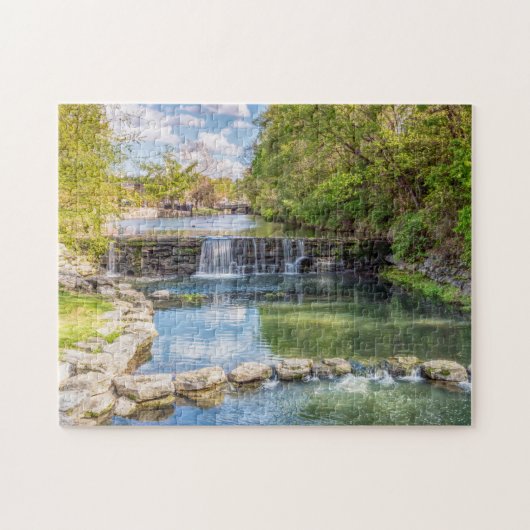 Siloam Springs Sager Creek Waterfall Jigzaag Puzzl Legpuzzel (Horizontaal)