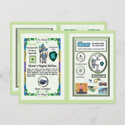 Silonar Wizard - Silicium Element Briefkaart (Voorkant / Achterkant)