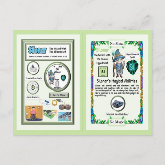 Silonar Wizard - Silicium Element Briefkaart (Achterkant)