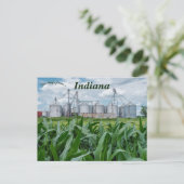 Silos en een korenveld in Indiana Briefkaart (Staand voorkant)