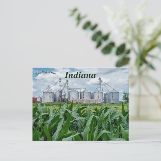 Silos en een korenveld in Indiana Briefkaart (Staand voorkant)