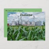 Silos en een korenveld in Indiana Briefkaart (Voorkant / Achterkant)