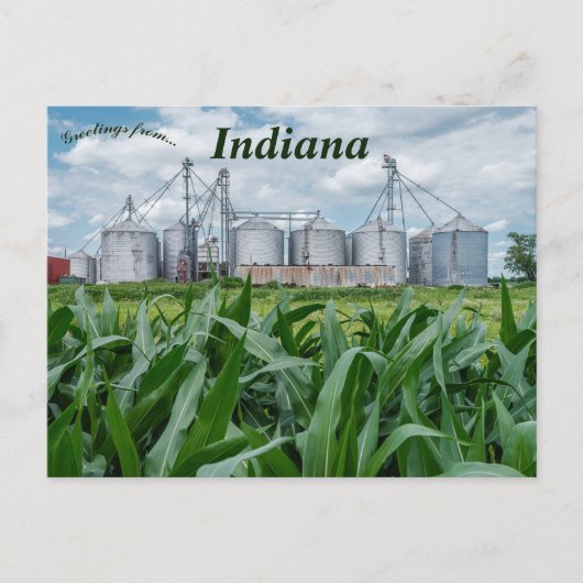 Silos en een korenveld in Indiana Briefkaart (Voorkant)