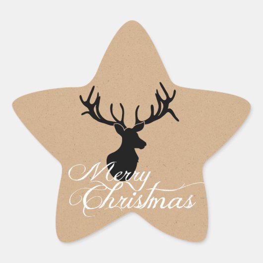 Silouette Herten Kerst stickers (Voorkant)