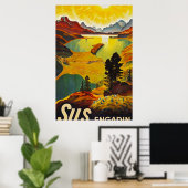 Sils Engadin vintage-reis Poster (Thuiskantoor)