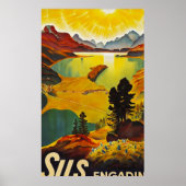 Sils Engadin vintage-reis Poster (Voorkant)