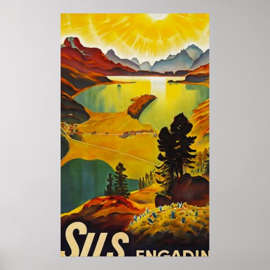 Sils Engadin vintage-reis Poster (Voorkant)