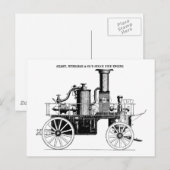 Silsby 1858 Steam Fire Engine Briefkaart (Voorkant / Achterkant)