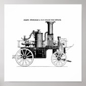 Silsby 1858 Steam Fire Engine Poster (Voorkant)