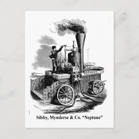 Silsby Mynderse & Co. Fire Engine "Neptune" Briefkaart (Voorkant)