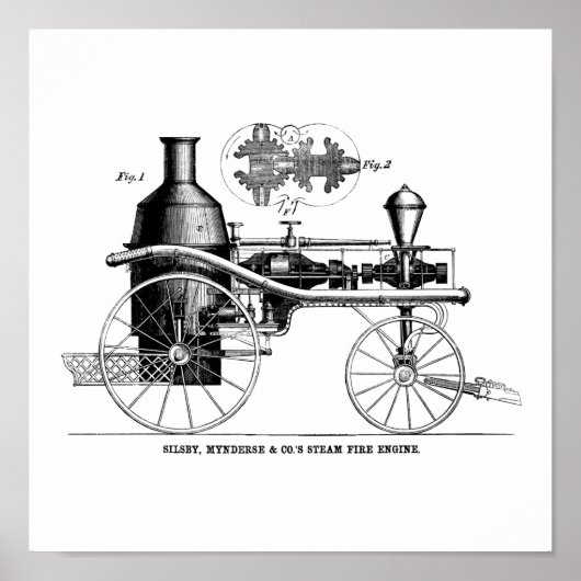 Silsby Rotary Steam Fire Engine Poster (Voorkant)