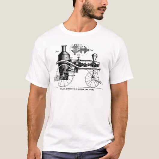 Silsby Rotary Steam Fire Engine T-shirt (Voorkant)
