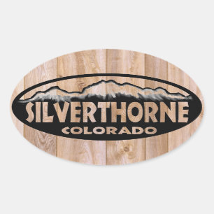 Silthinorne Colorado houten teken ovale stickers
