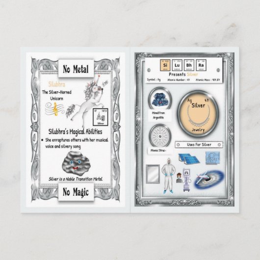 Silubhra - Silver Horn Unicorn Kaart (Achterkant)