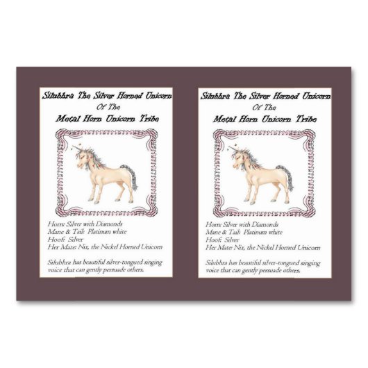Silubhra The Silver Horned Unicorn Trading Card Kaart (Voorkant)