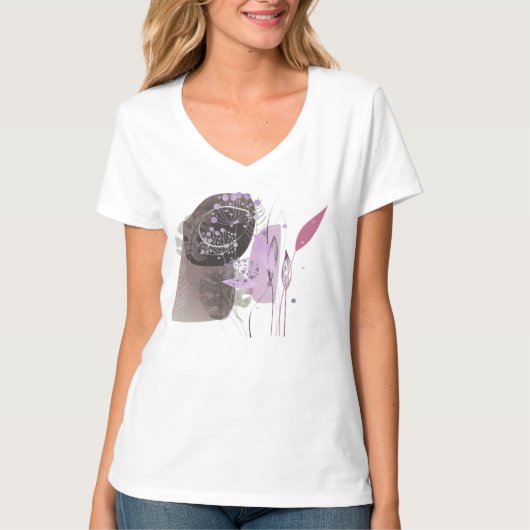 Silueta de espigas malvas t-shirt (Voorkant)