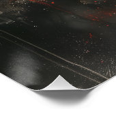 Silueta de Gato Ardiente: Atardecer Surrealista Perfect Poster (Hoek)