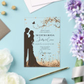 Silueta de novio y novia acryl uitnodigingen (Insitu (Huwelijk))