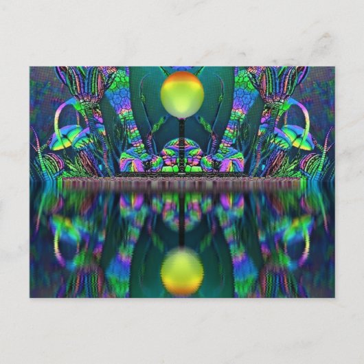 Silurian Wereldbol Fantasy Art Post Card Briefkaart (Voorkant)