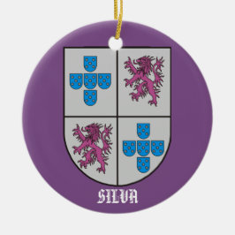 Silva Family Coat of Arms Kerstmis Keramisch Ornament