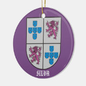Silva Family Coat of Arms Kerstmis Keramisch Ornament (Links)
