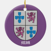 Silva Family Coat of Arms Kerstmis Keramisch Ornament (Achterkant)