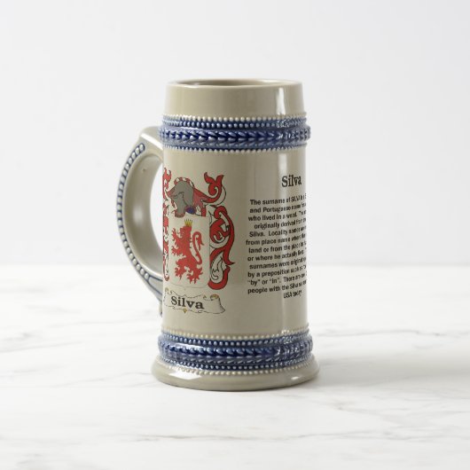 Silva mantel op een stein bierpul (Voorkant links)