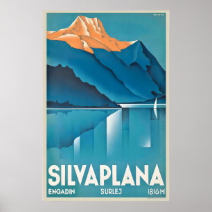 Silvaplana Graubünden Zwitserland Vintage Reizen Poster