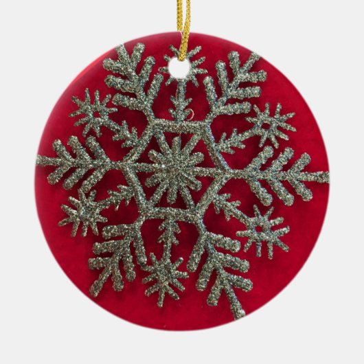 Silvar Snowflake Ceramic Ornament (Voorkant)