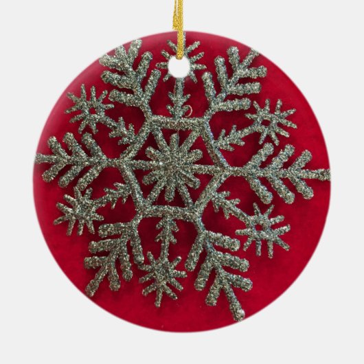 Silvar Snowflake Ceramic Ornament (Achterkant)