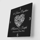SILVE 25th Jubileum GIFT Wall Clock Vierkante Klok (Hoek)