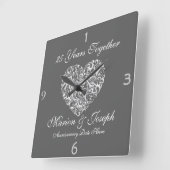 SILVE 25th Jubileum GIFT Wall Clock Vierkante Klok (Hoek)