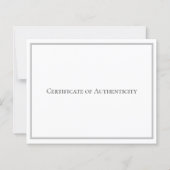 Silve Border Paper Certificate of Authenticity Art (Achterkant)