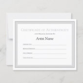 Silve Border Paper Certificate of Authenticity Art (Voorkant)