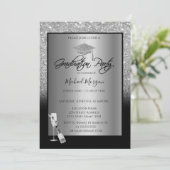 Silve Glitter Gradup, Wijn, Glazen Afstuderen Kaart (Staand voorkant)