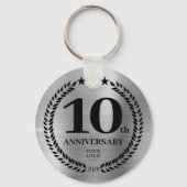 Silver 10e Business Jubileum Herdenking Sleutelhanger (Voorkant)