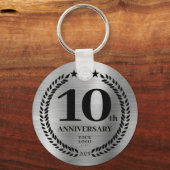 Silver 10e Business Jubileum Herdenking Sleutelhanger (Voorkant)