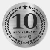 Silver 10e Jubileum Business Logo Sticker (Voorkant)