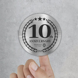 Silver 10e Jubileum Business Logo Sticker