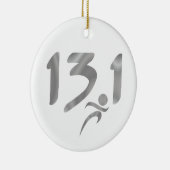 Silver 13.1 halve marathon keramisch ornament (Rechts)