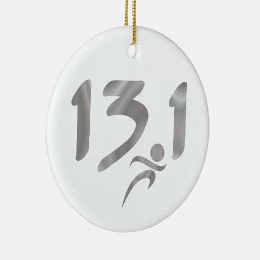 Silver 13.1 halve marathon keramisch ornament (Rechts)